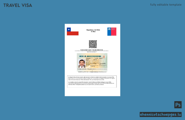 Chilenisches E-Visum in Word- und PDF-Formaten – Beispielvorschau